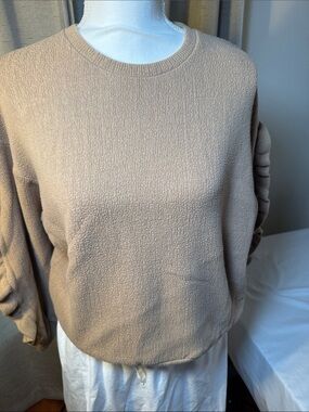 a new day Neutral Beige Crewneck Sweater